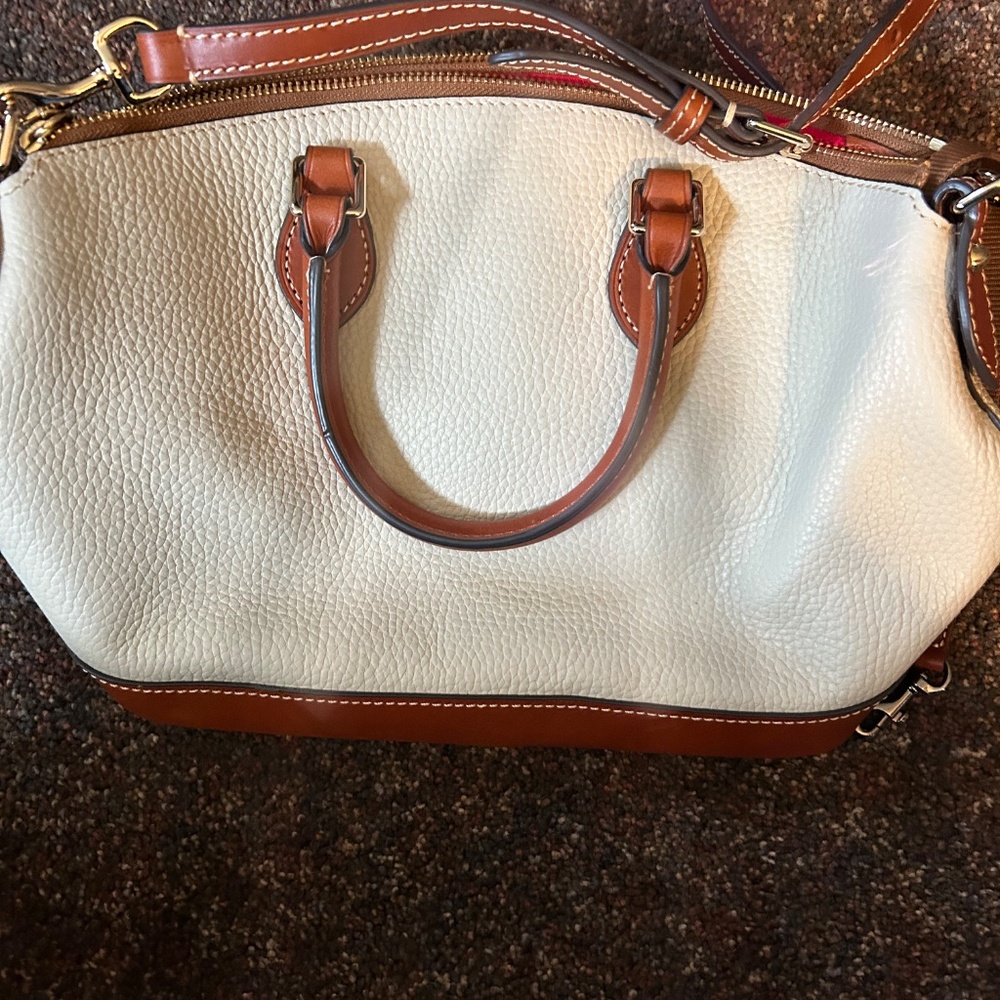 Dooney and Bourne pebble grained ivory purse handbag satchel - Picture 2 of 3